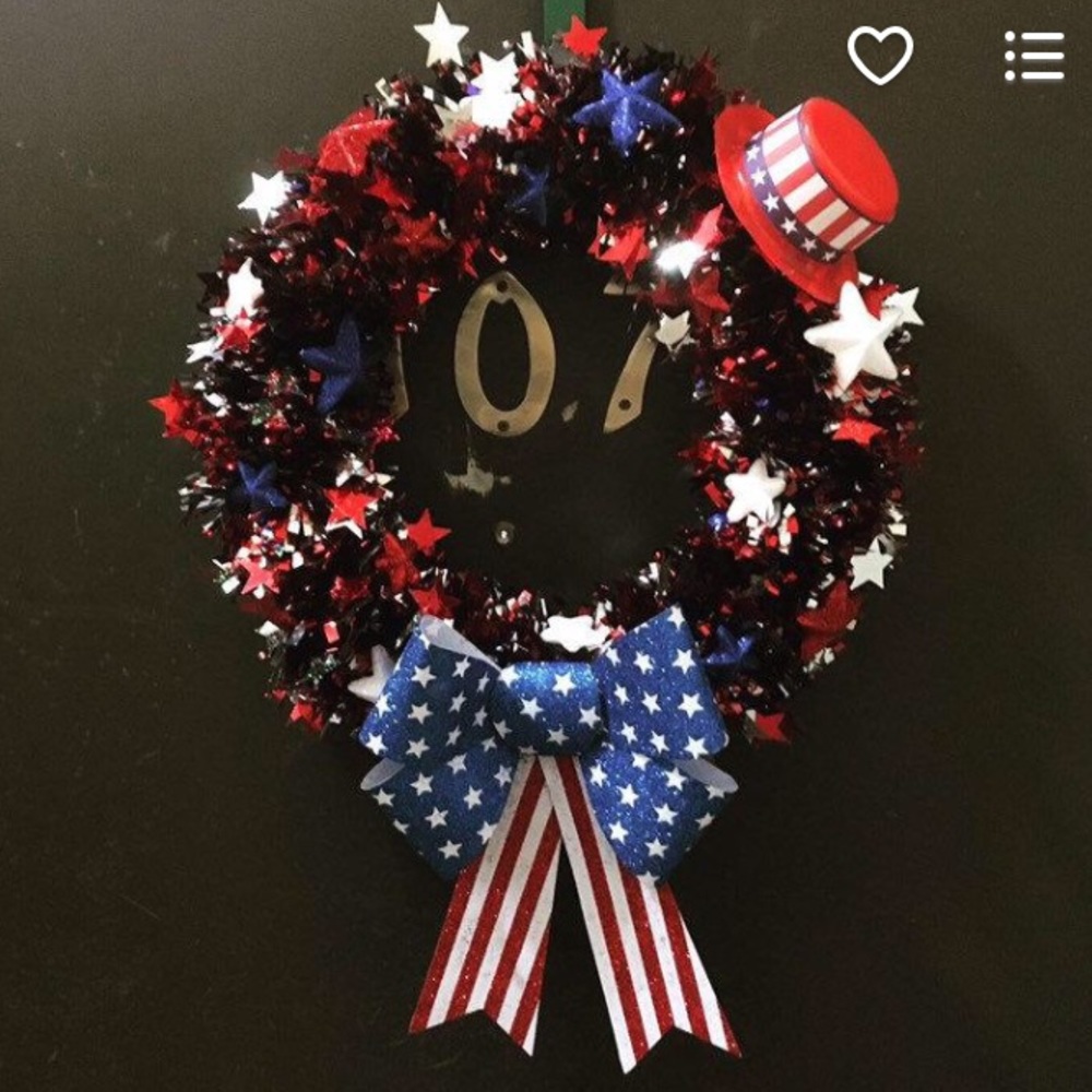 Handmade Patriotic tinsel wreath